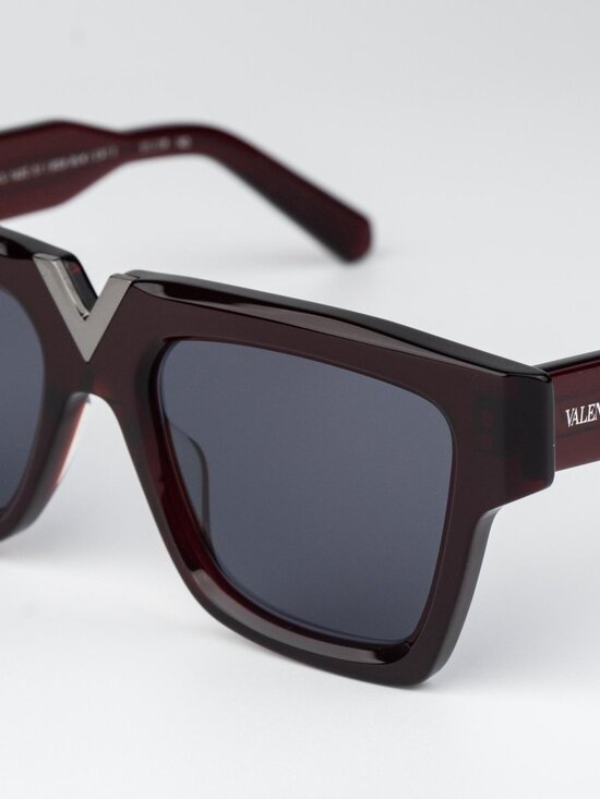 Valentino Women Sunglasses Burgundy Grey Square V-GOLD I VLS-162 C main image 11